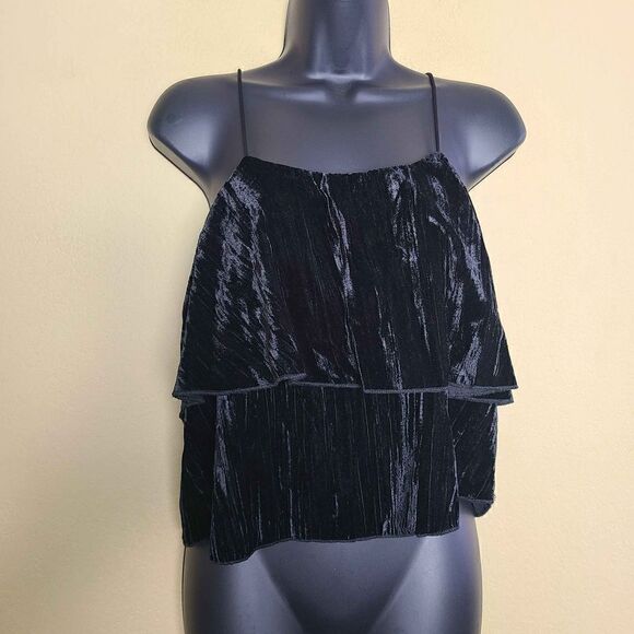 Zara Black Velvet Tank Top - Picture 1 of 6
